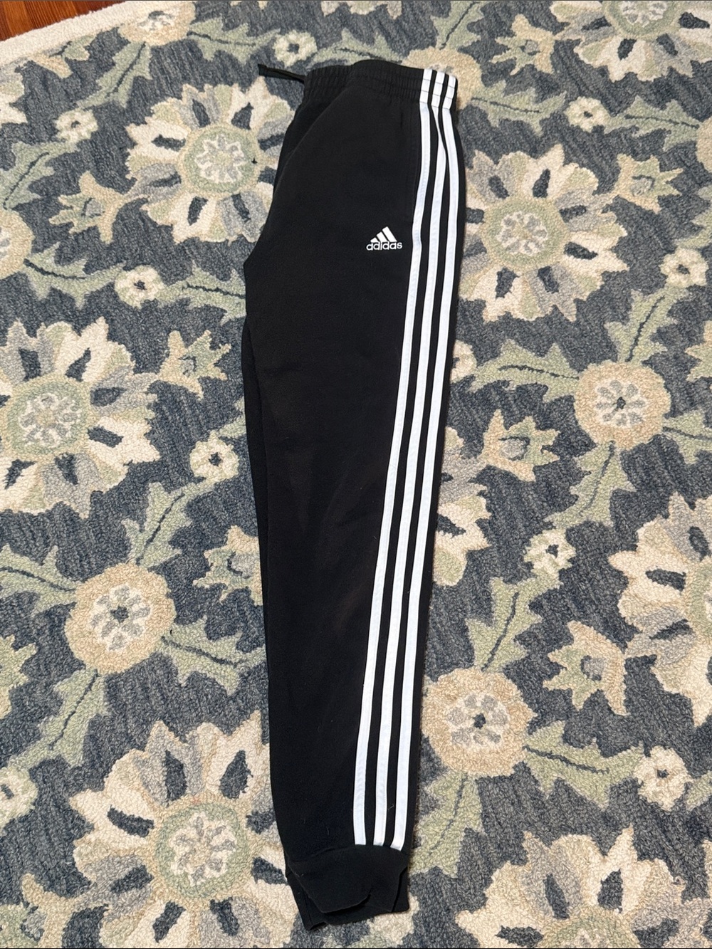 adidas Black Jogger Pants with White Three-Stripes